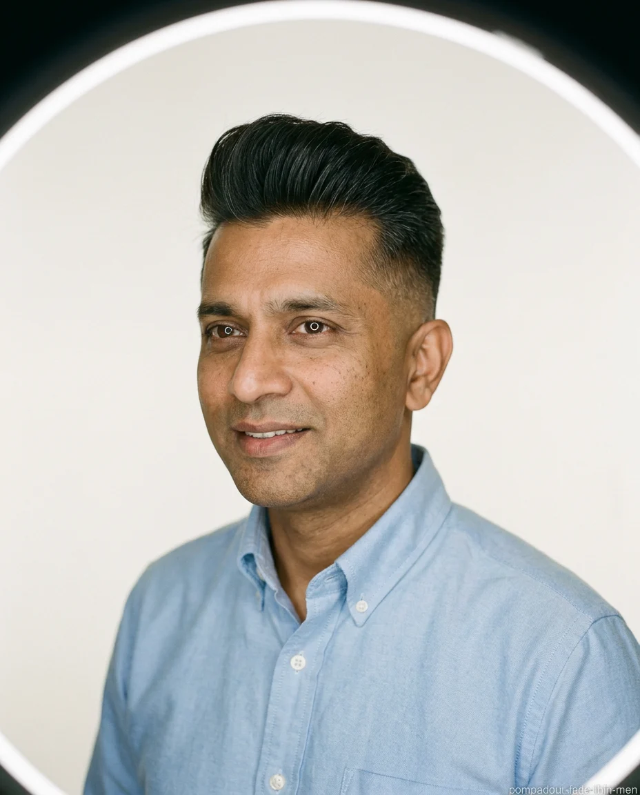 Pompadour Medium Fade on thin hair