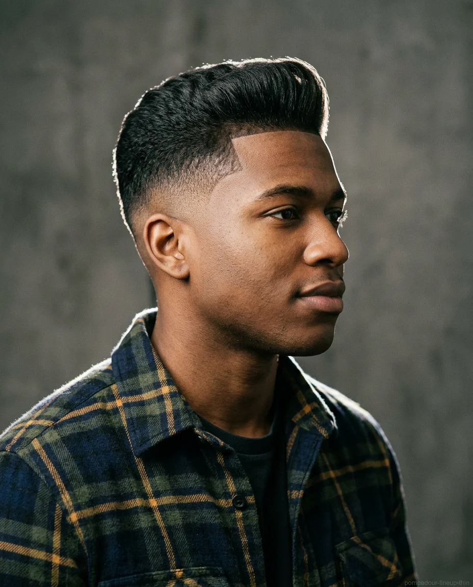 Medium Pompadour with Line Up