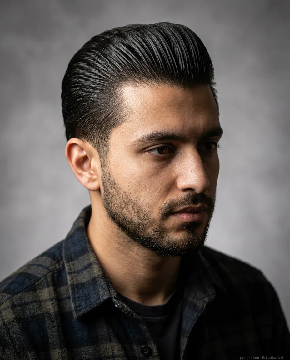 Slicked-Back Medium Pompadour