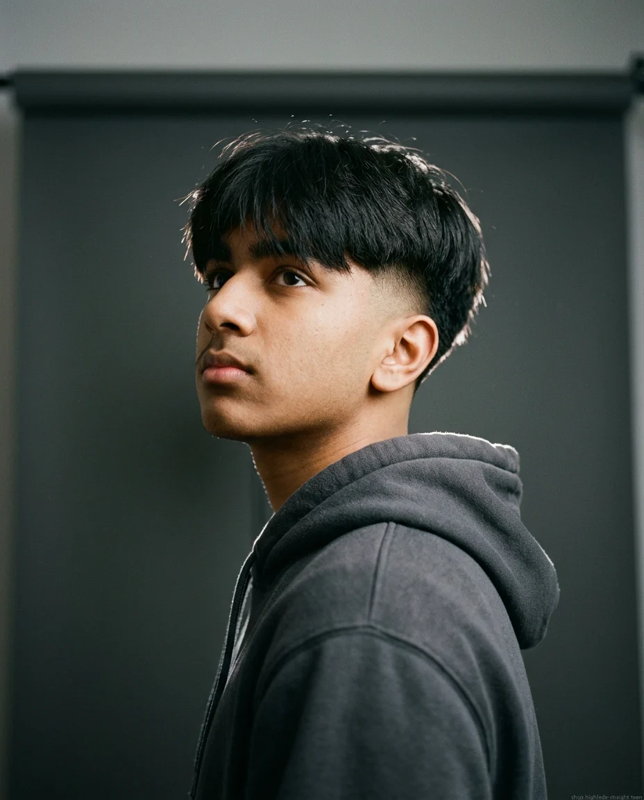 Medium Shag with High Fade