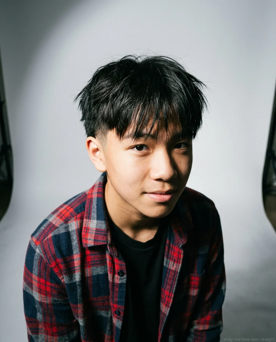 Medium Shag with Low Fade