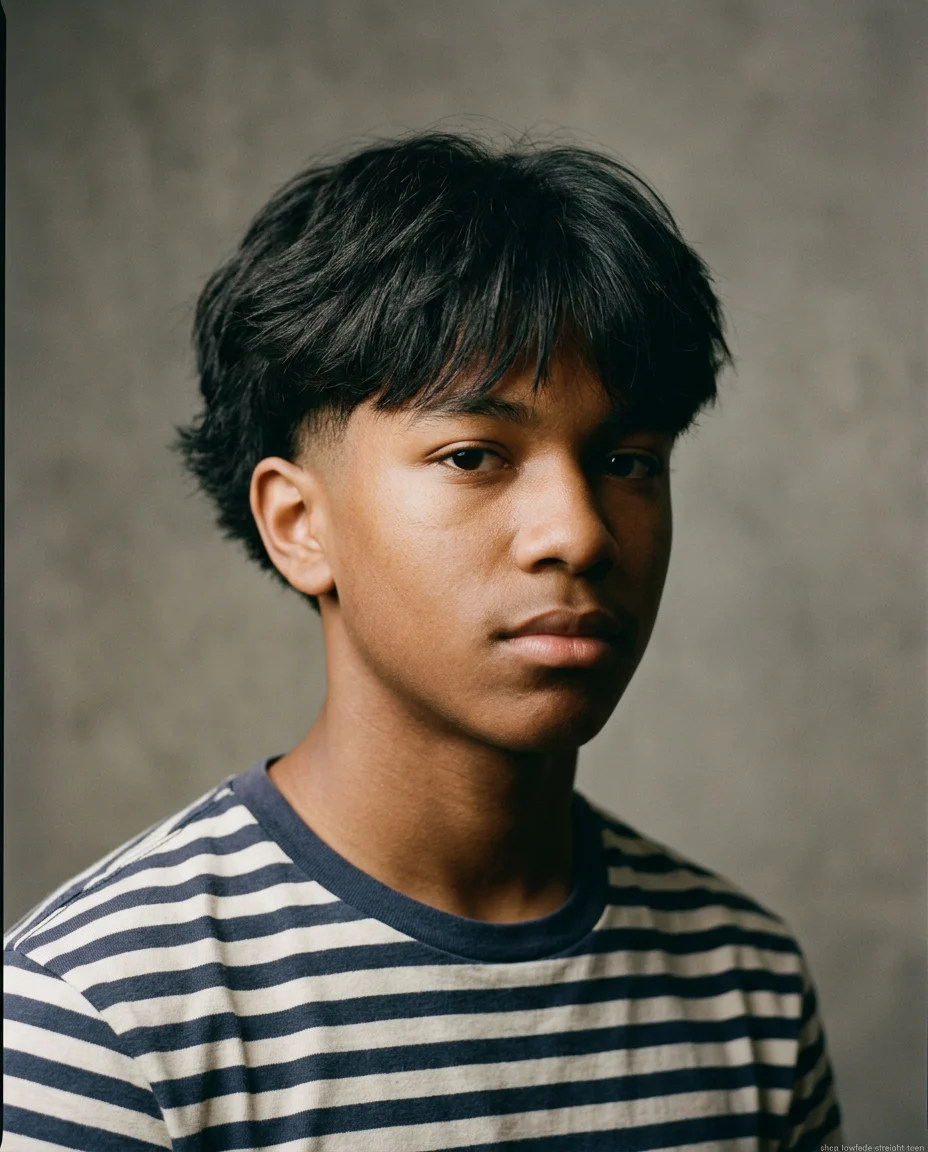 Medium Shag with Low Fade