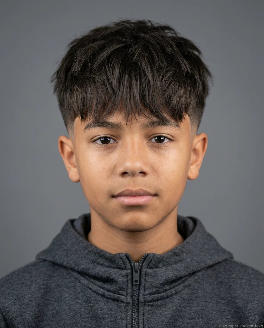 Medium Shag with Taper Fade