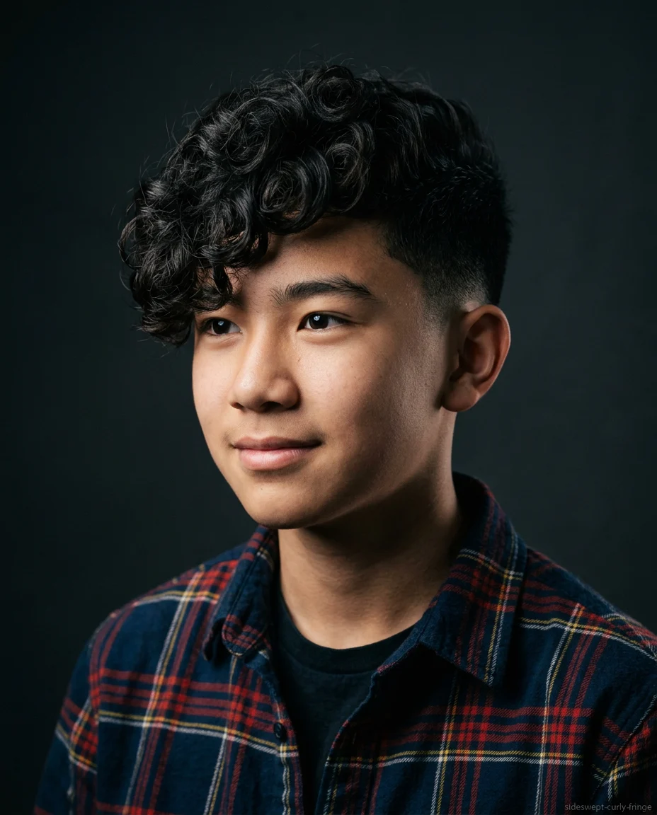 Side-Swept Curly Fringe