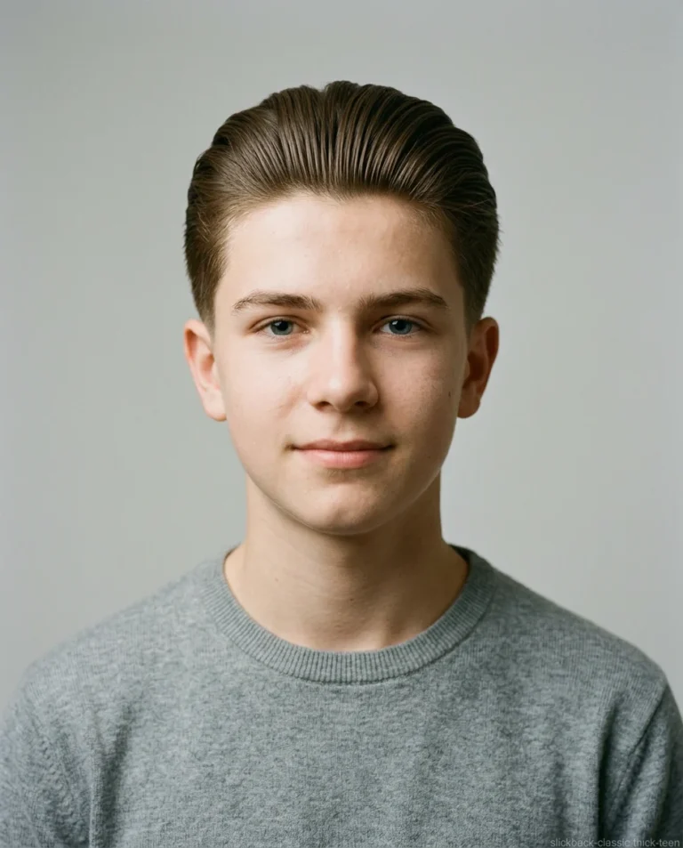 Classic Medium Slick Back on teen boy with thick hair