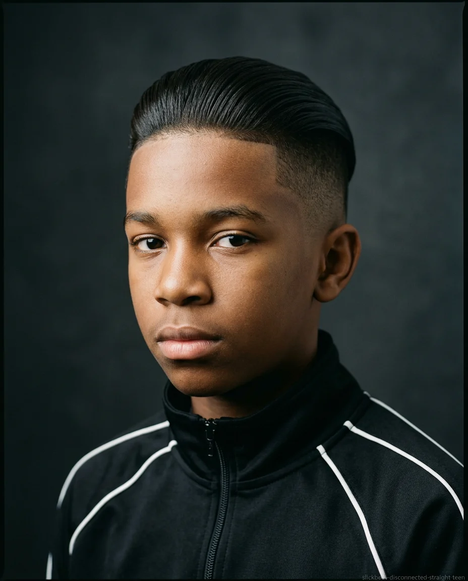 Medium Slick Back with Disconnected Undercut