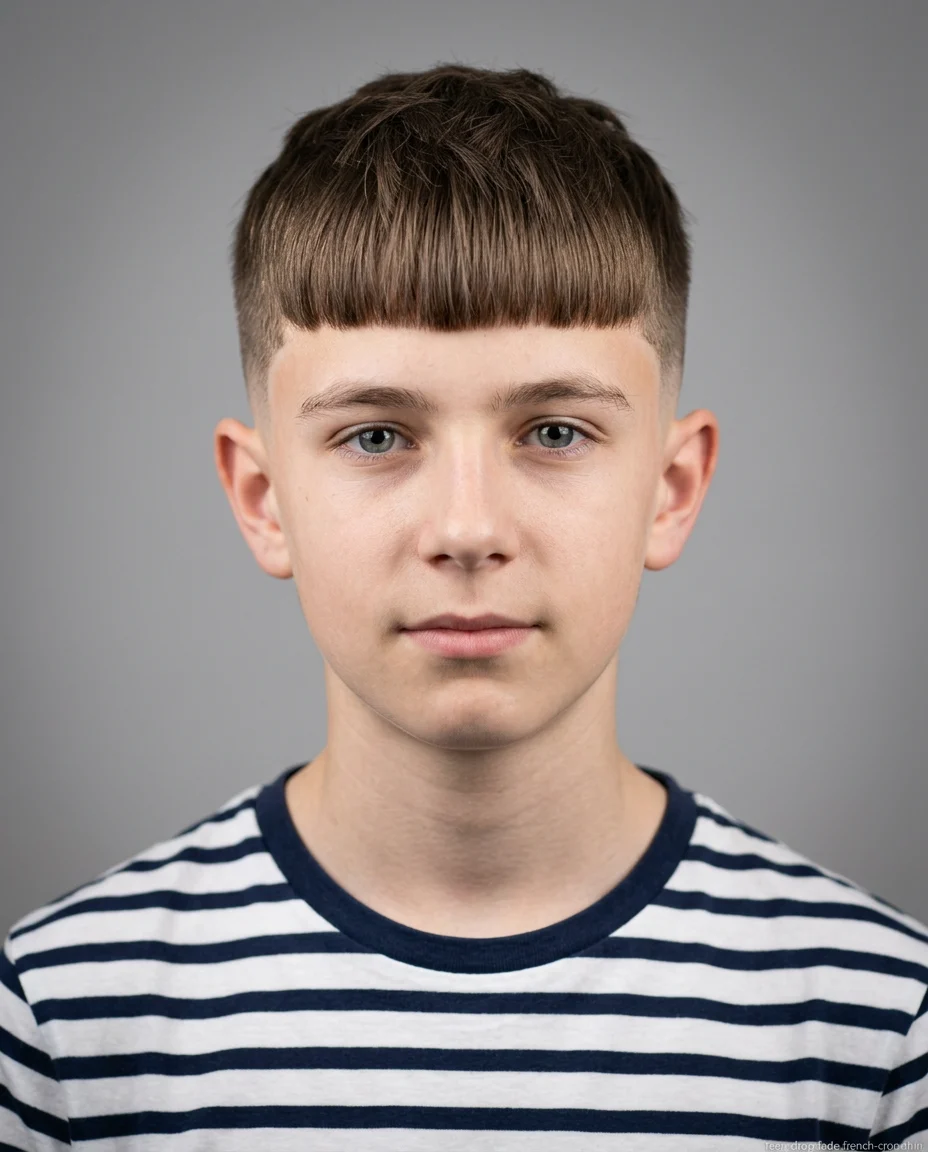 Medium Drop Fade with French Crop