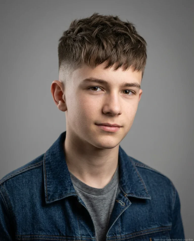 Medium Drop Fade with Textured Crop