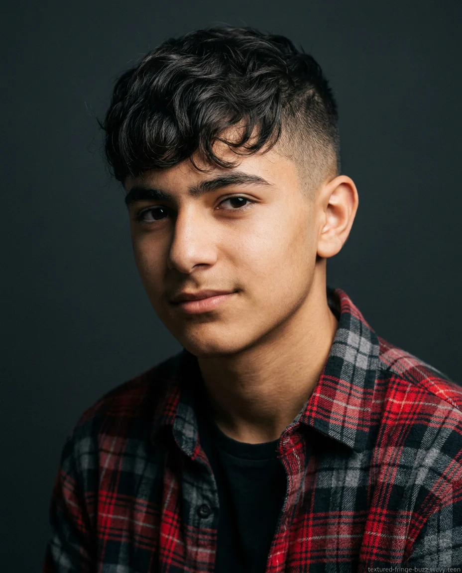 Textured Fringe Buzz Cut