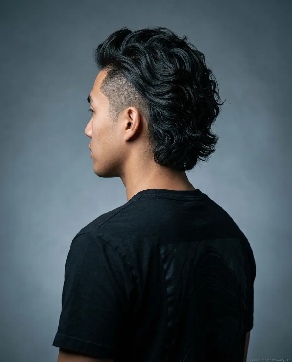 Bro flow with undercut on wavy hair