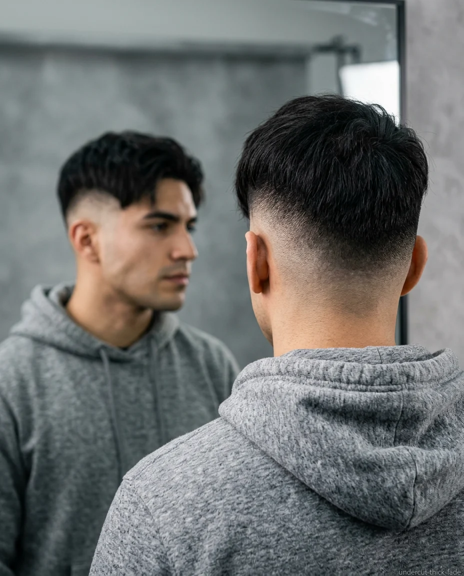 High Fade Undercut on a man with thick hair