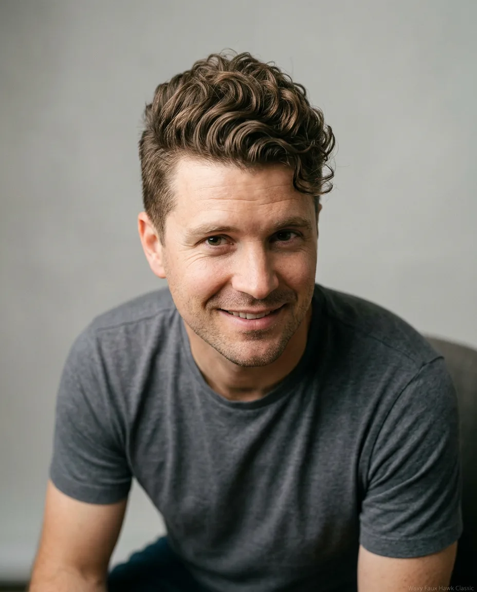 Wavy Faux Hawk Classic on man