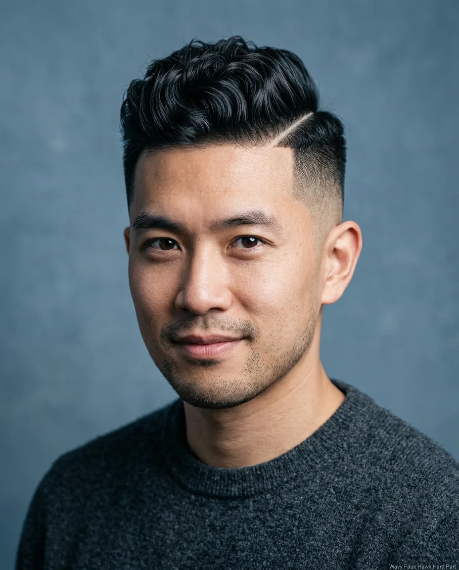 Wavy Faux Hawk Hard Part on man