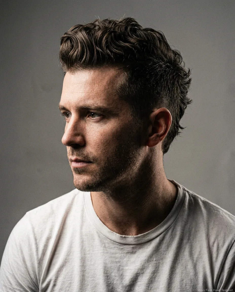 Wavy Faux Hawk Textured on man