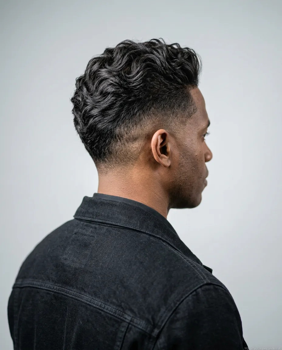 Wavy Faux Hawk Undercut on man